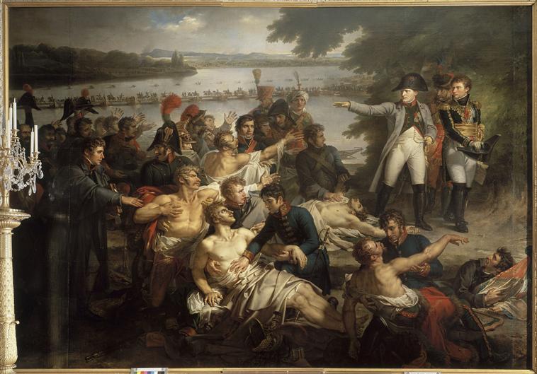 WikiOO.org - Enciklopedija dailės - Tapyba, meno kuriniai Charles Meynier - Retour de Napoléon dans l'île de Lobau après la bataille d'Essling, 23 mai 1809
