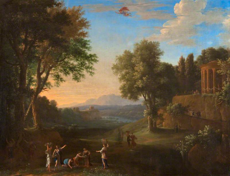 Wikioo.org - The Encyclopedia of Fine Arts - Painting, Artwork by Herman Van Swanevelt - Landscape with Mercury and Herse