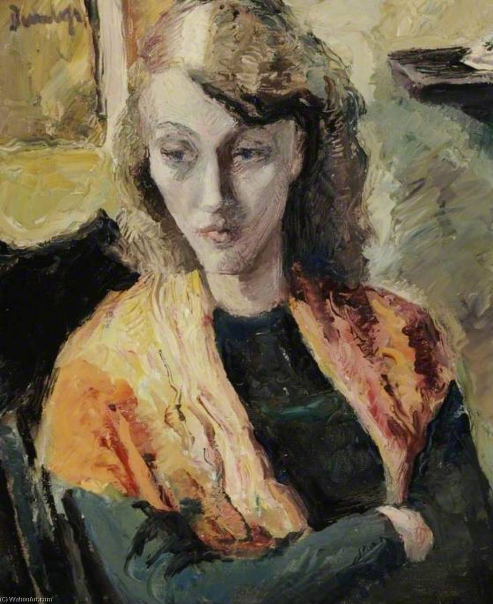 Wikioo.org - The Encyclopedia of Fine Arts - Painting, Artwork by Ronald Ossory Dunlop - The Orange Scarf