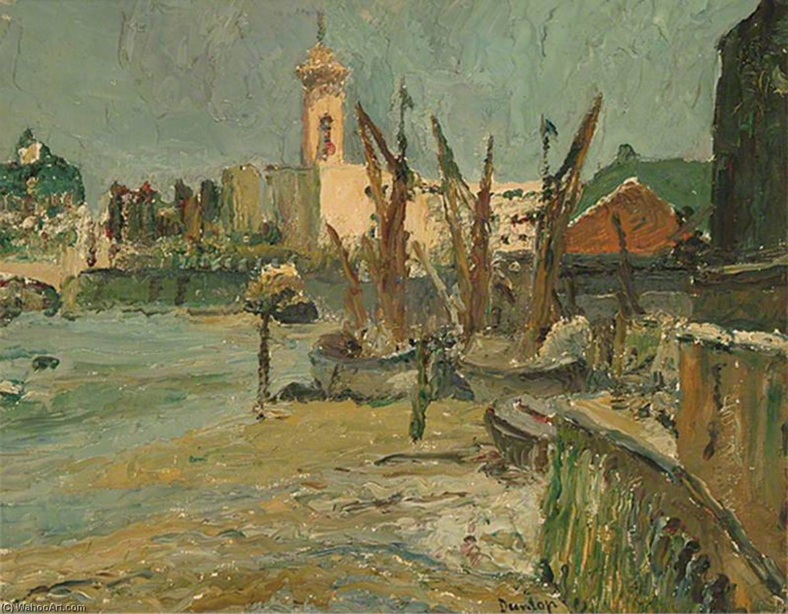 Wikioo.org - The Encyclopedia of Fine Arts - Painting, Artwork by Ronald Ossory Dunlop - The Thames at Lambeth, London