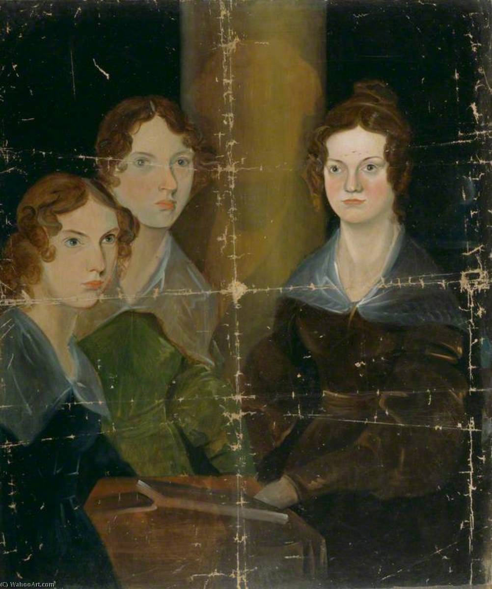Wikioo.org - The Encyclopedia of Fine Arts - Painting, Artwork by Patrick Branwell Brontë - The Brontë Sisters (Anne Brontë Emily Brontë Charlotte Brontë)