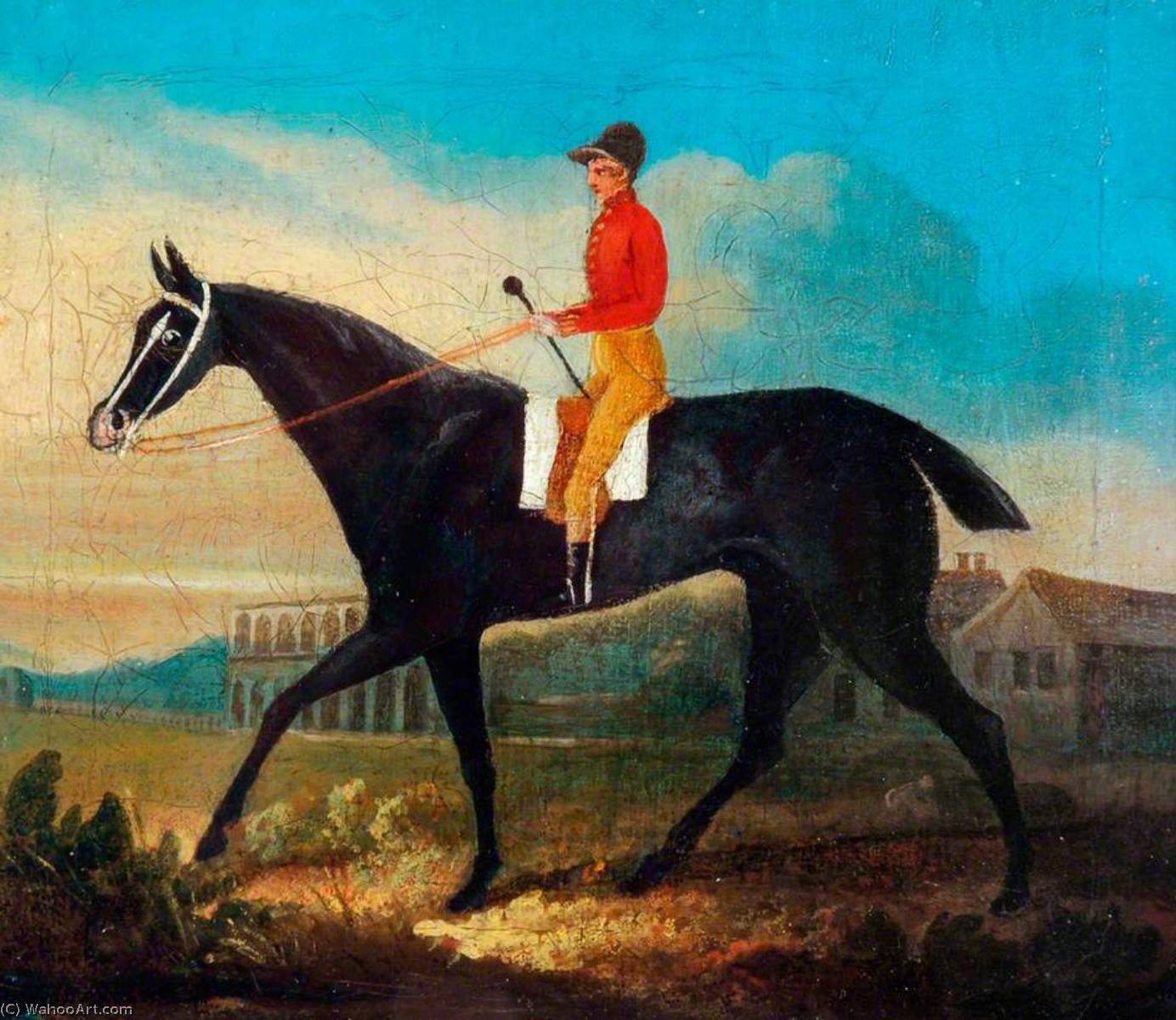 Wikoo.org - موسوعة الفنون الجميلة - اللوحة، العمل الفني Patrick Branwell Brontë - Horse with Rider