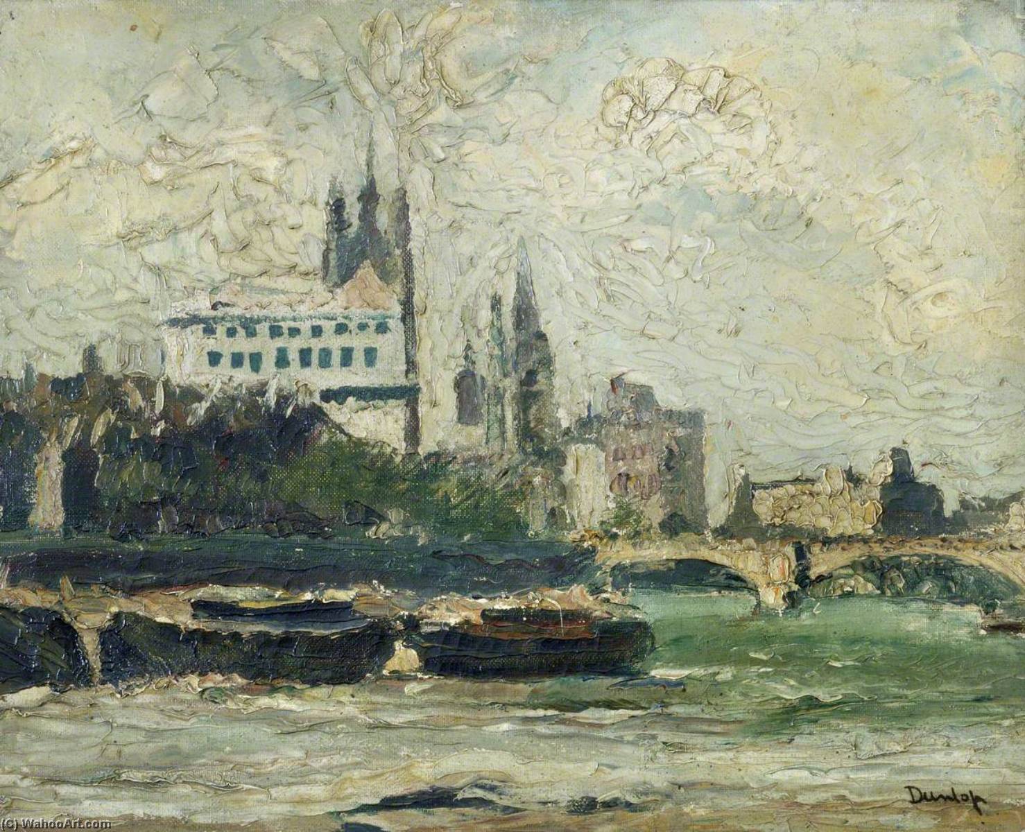 Wikioo.org - The Encyclopedia of Fine Arts - Painting, Artwork by Ronald Ossory Dunlop - The Thames at Westminster