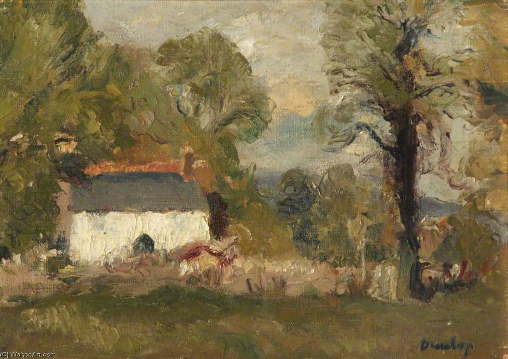 Wikioo.org - The Encyclopedia of Fine Arts - Painting, Artwork by Ronald Ossory Dunlop - Cottage among Trees