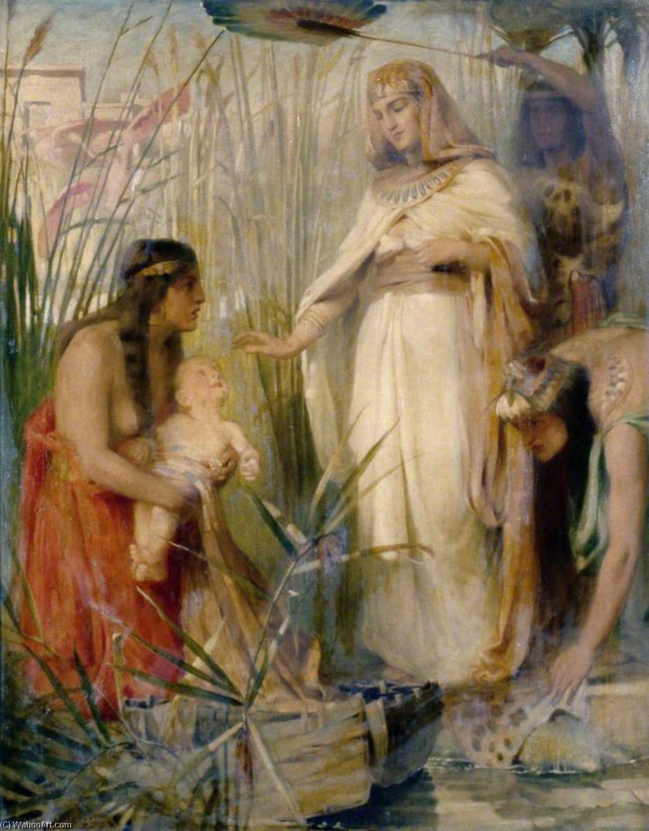 Wikioo.org - The Encyclopedia of Fine Arts - Painting, Artwork by Frank O Salisbury - Finding of Moses
