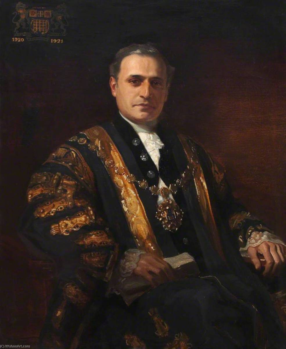 Wikioo.org - The Encyclopedia of Fine Arts - Painting, Artwork by Frank O Salisbury - Councillor Samuel Gluckstein, Mayor of Westminster (1920–1921)