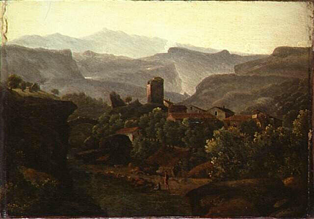 WikiOO.org - Encyclopedia of Fine Arts - Festés, Grafika Jean Victor Bertin - Le Village dans la montagne