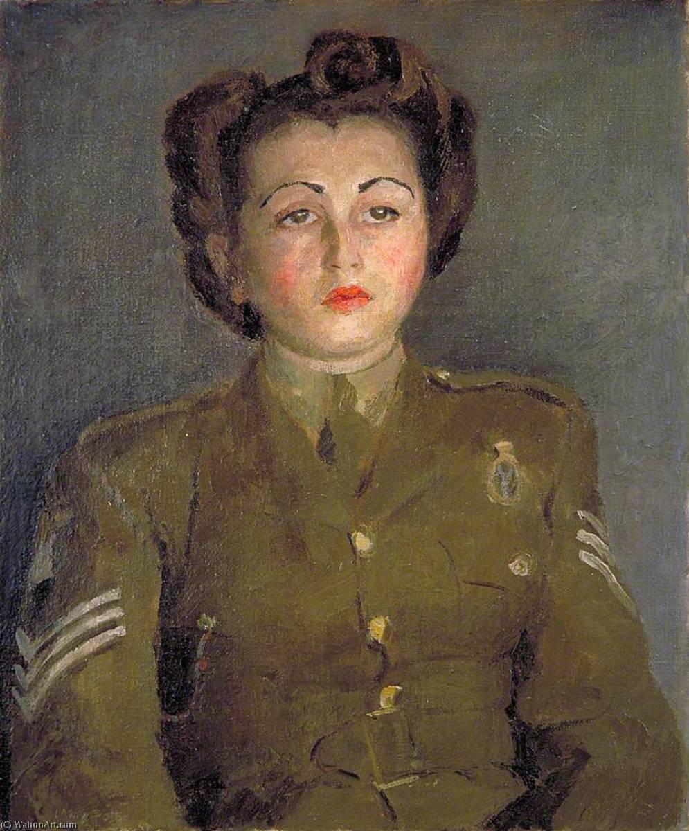 Wikioo.org - The Encyclopedia of Fine Arts - Painting, Artwork by Mary Potter - Portrait of an Auxiliary Territorial Service Sergeant