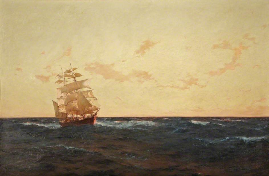 Wikioo.org - The Encyclopedia of Fine Arts - Painting, Artwork by Thomas Jacques Somerscales - A Man Overboard
