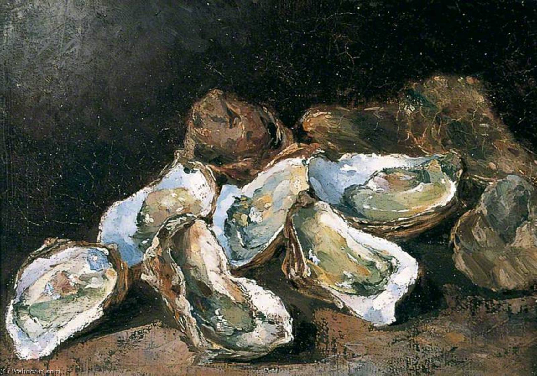 WikiOO.org - Encyclopedia of Fine Arts - Målning, konstverk Théodule Augustin Ribot - Still Life with Oysters