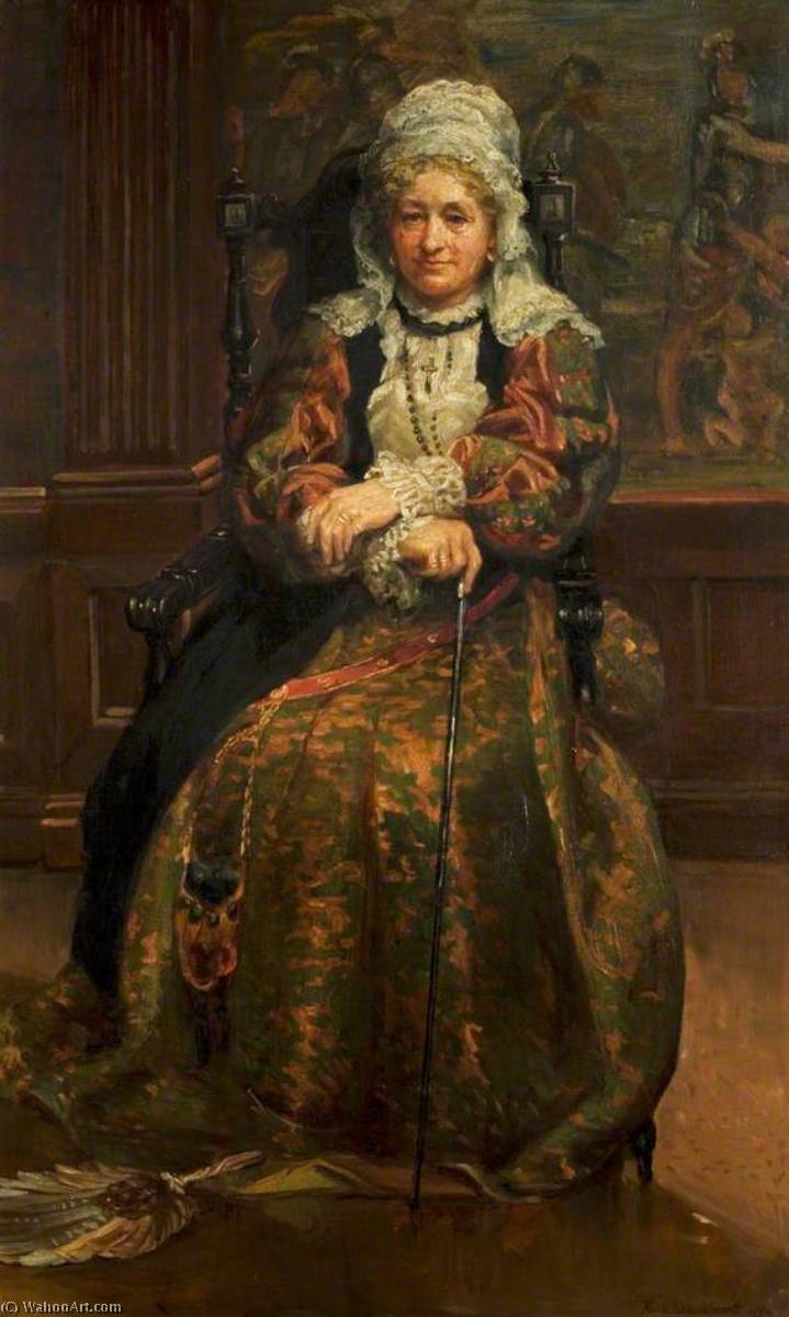 Wikioo.org - The Encyclopedia of Fine Arts - Painting, Artwork by Anna Lea Merritt - Mrs Stirling (1815–1895) (Lady Hutton Gregory) as the Nurse (from 'Romeo and Juliet')