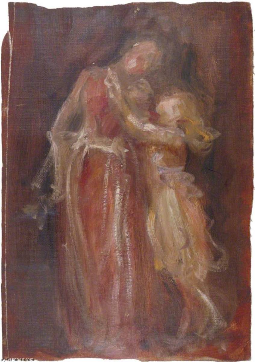 WikiOO.org - Encyclopedia of Fine Arts - Maalaus, taideteos Anna Lea Merritt - Young Girl Embracing a Woman