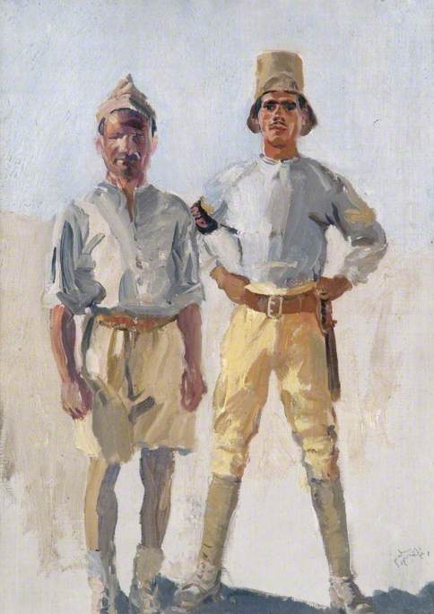 Wikioo.org - The Encyclopedia of Fine Arts - Painting, Artwork by Thomas Cantrell Dugdale - Military Policemen in Palestine