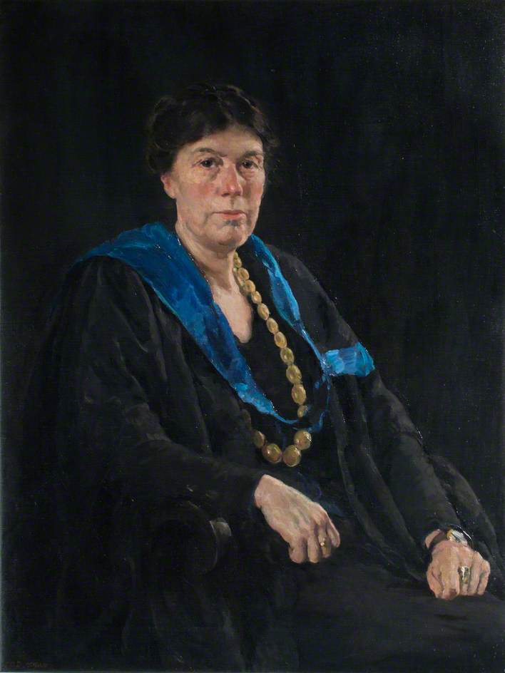 Wikioo.org - The Encyclopedia of Fine Arts - Painting, Artwork by Thomas Cantrell Dugdale - Miss Grace Fanner, MA, Headmistress at Mayfield (1907–1934)