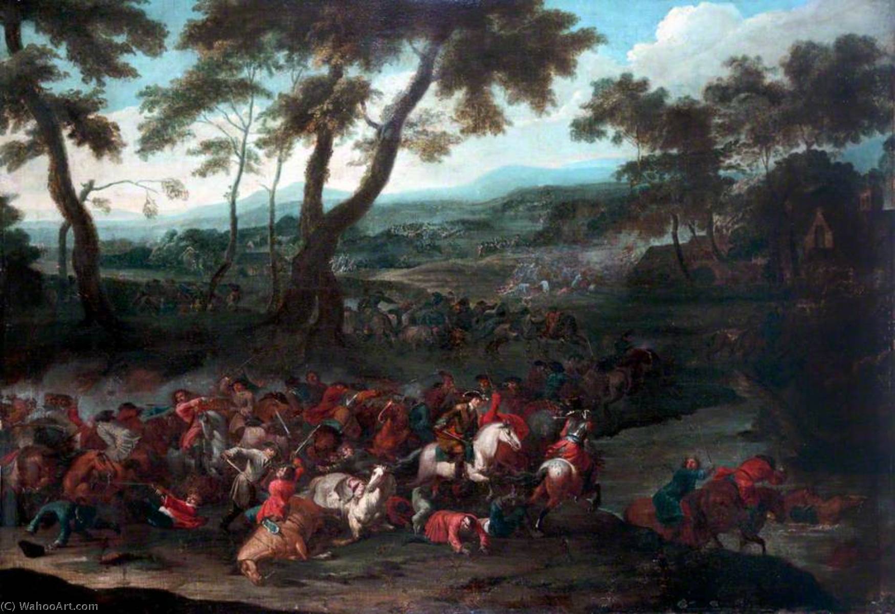 Wikioo.org - The Encyclopedia of Fine Arts - Painting, Artwork by Adam Frans Van Der Meulen - Dutch Battle Scene