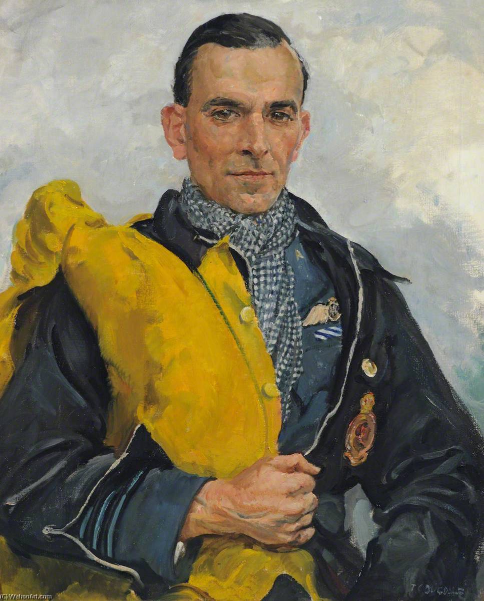 Wikioo.org - The Encyclopedia of Fine Arts - Painting, Artwork by Thomas Cantrell Dugdale - Wing Commander Andrew Douglas Farquhar, DFC