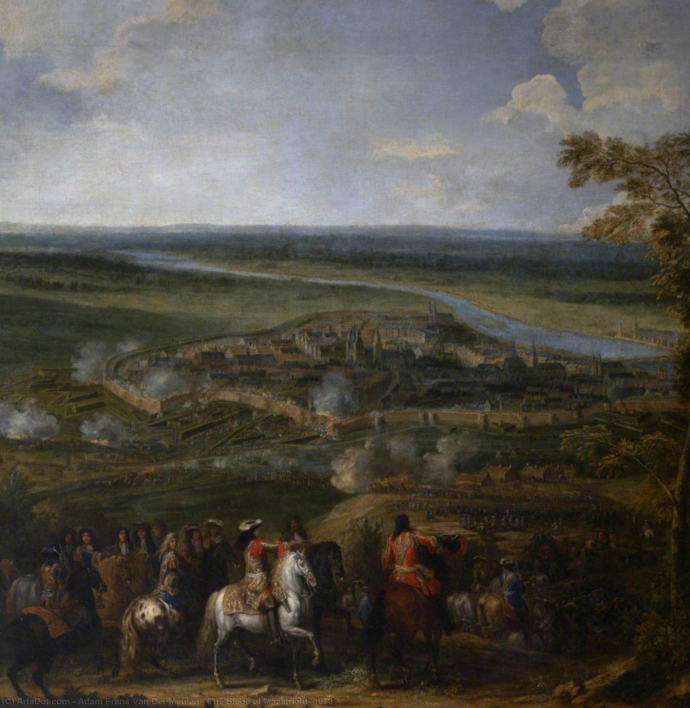 Wikioo.org - The Encyclopedia of Fine Arts - Painting, Artwork by Adam Frans Van Der Meulen - The Siege of Maastricht, 1673