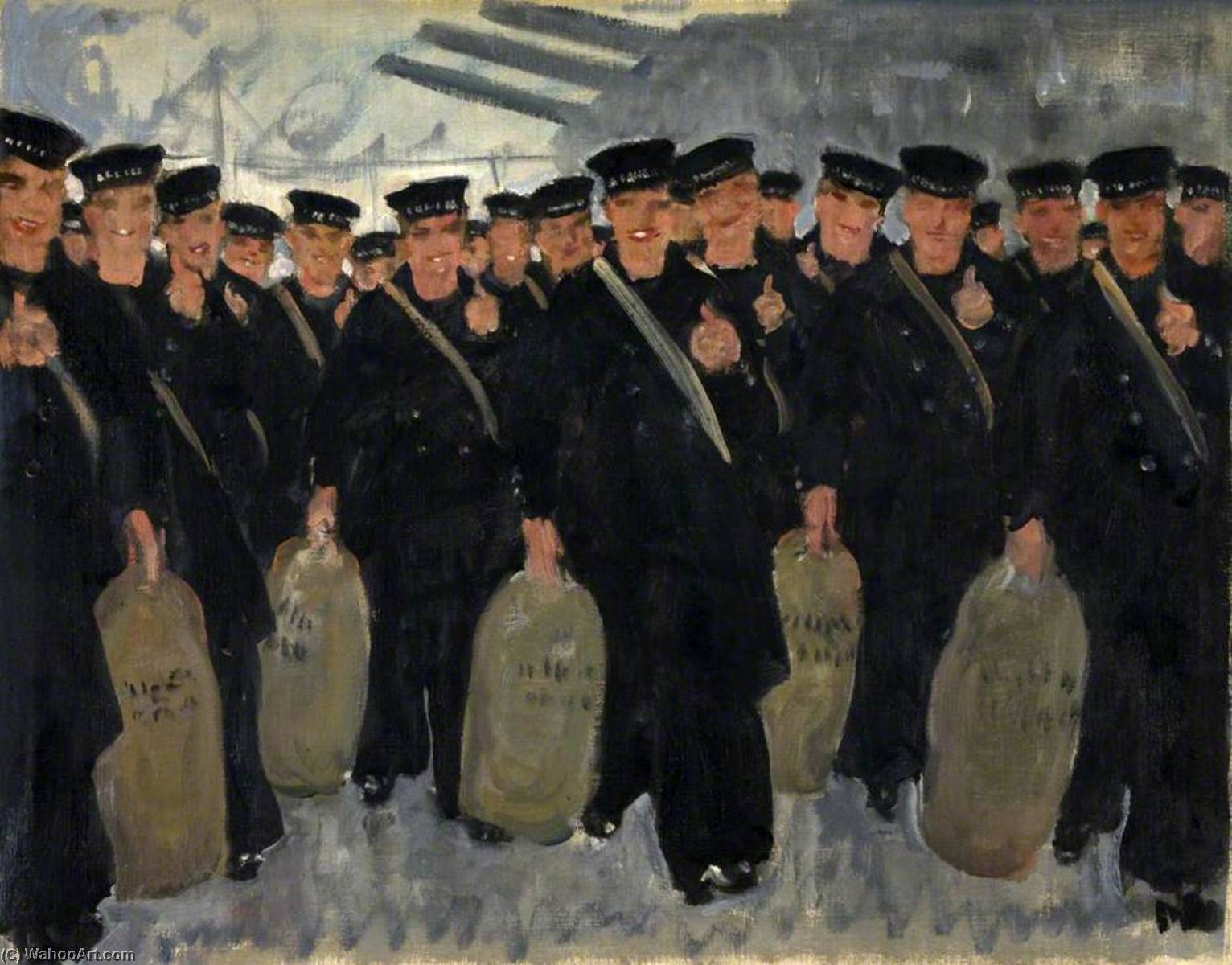 WikiOO.org - Εγκυκλοπαίδεια Καλών Τεχνών - Ζωγραφική, έργα τέχνης Thomas Cantrell Dugdale - Sailors Embarking for Overseas