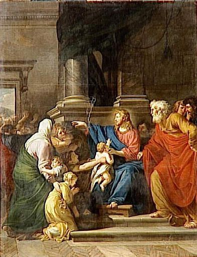 WikiOO.org - Encyclopedia of Fine Arts - Målning, konstverk Anicet Charles Gabriel Lemonnier - JESUS APPELANT A LUI LES PETITS ENFANTS