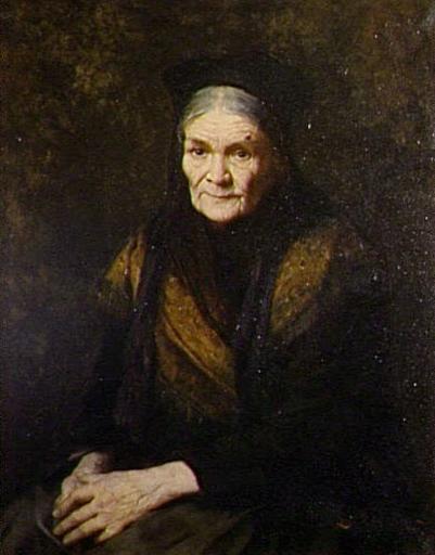 WikiOO.org - Encyclopedia of Fine Arts - Schilderen, Artwork Léon Hornecker - Portrait de vieille femme