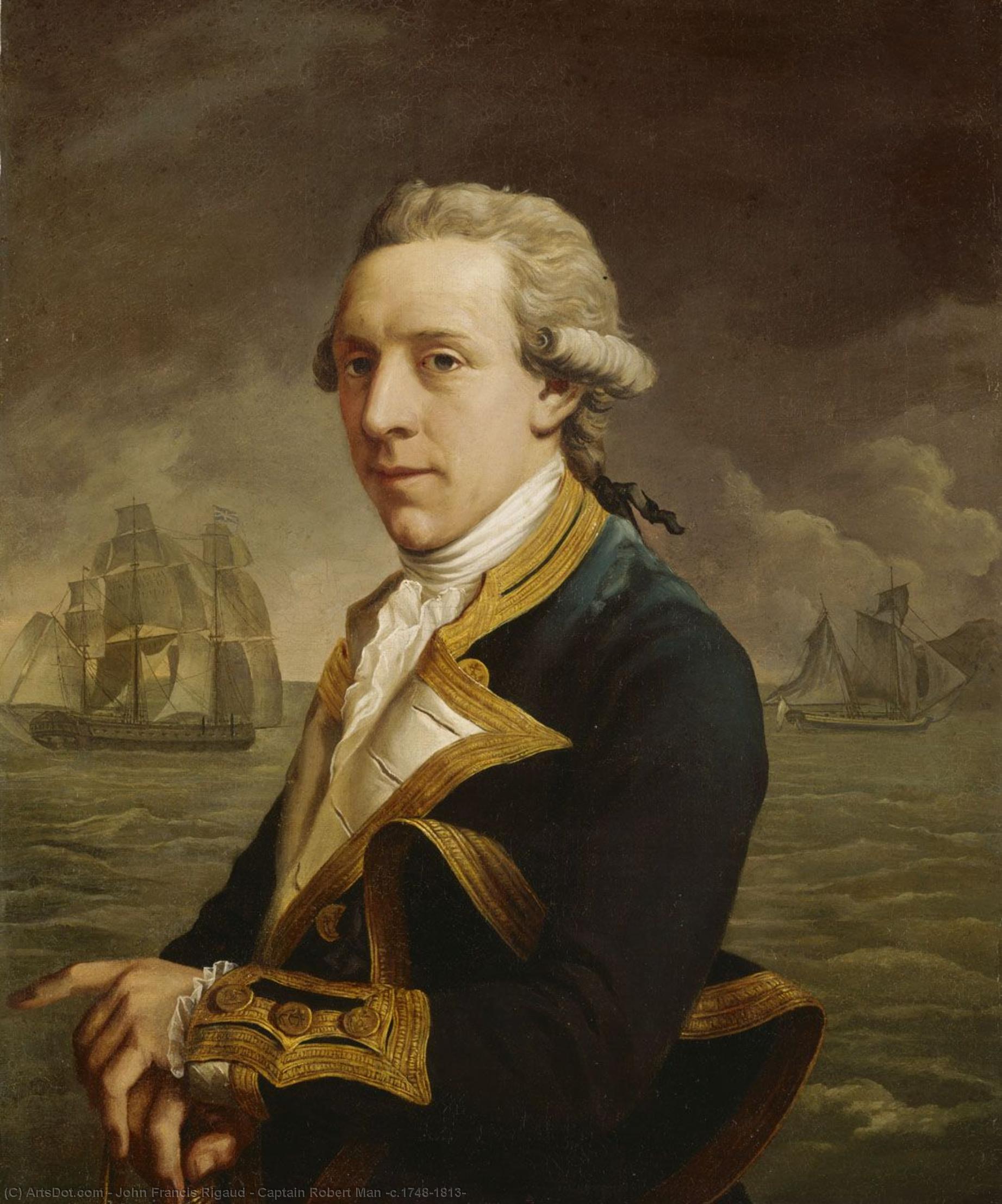WikiOO.org - Enciklopedija likovnih umjetnosti - Slikarstvo, umjetnička djela John Francis Rigaud - Captain Robert Man (c.1748–1813)