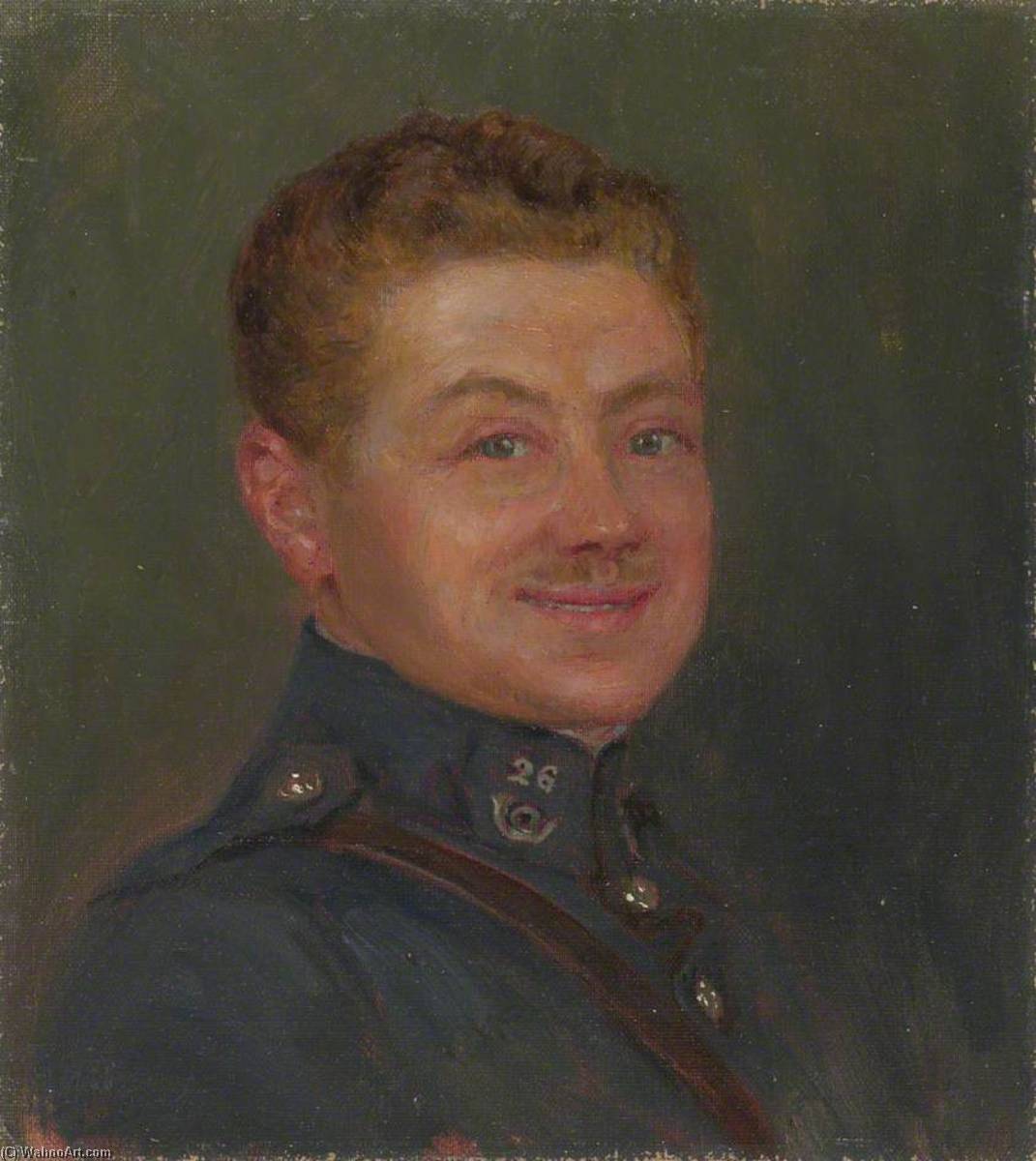 Wikioo.org - The Encyclopedia of Fine Arts - Painting, Artwork by Herbert Arnould Olivier - Captain Doblier, Inter Allied Mess Captain (study related to 'The Supreme War Council in Session at Versailles on 3rd July 1918')