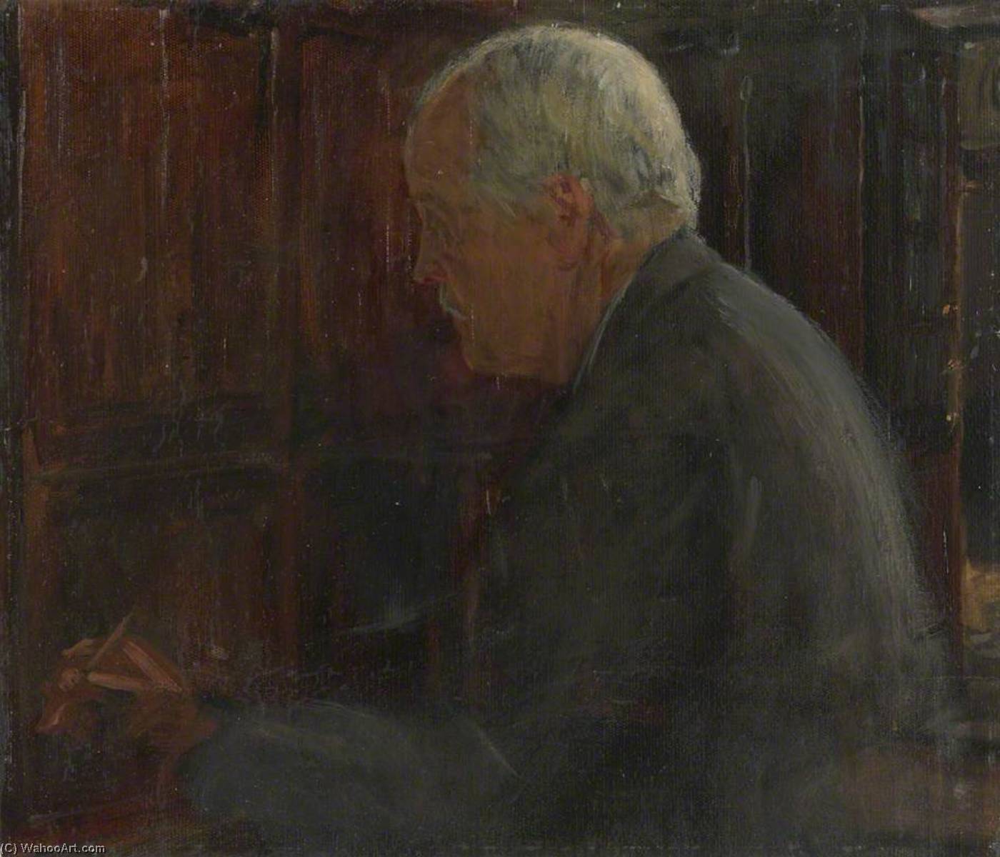 Wikioo.org - The Encyclopedia of Fine Arts - Painting, Artwork by Herbert Arnould Olivier - Arthur James Balfour, 1st Earl of Balfour (1848–1930), Foreign Secretary (preparatory study for 'The Supreme War Council in Session at Versailles on 3rd July 1918')