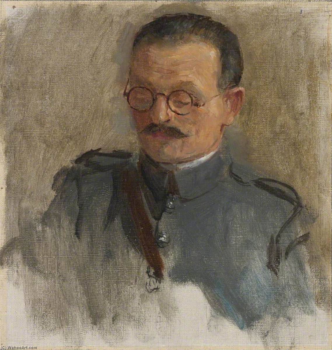 Wikioo.org - The Encyclopedia of Fine Arts - Painting, Artwork by Herbert Arnould Olivier - General Maxime Weygand (1867–1965) (preparatory study for 'The Supreme War Council in Session at Versailles on 3rd July 1918')