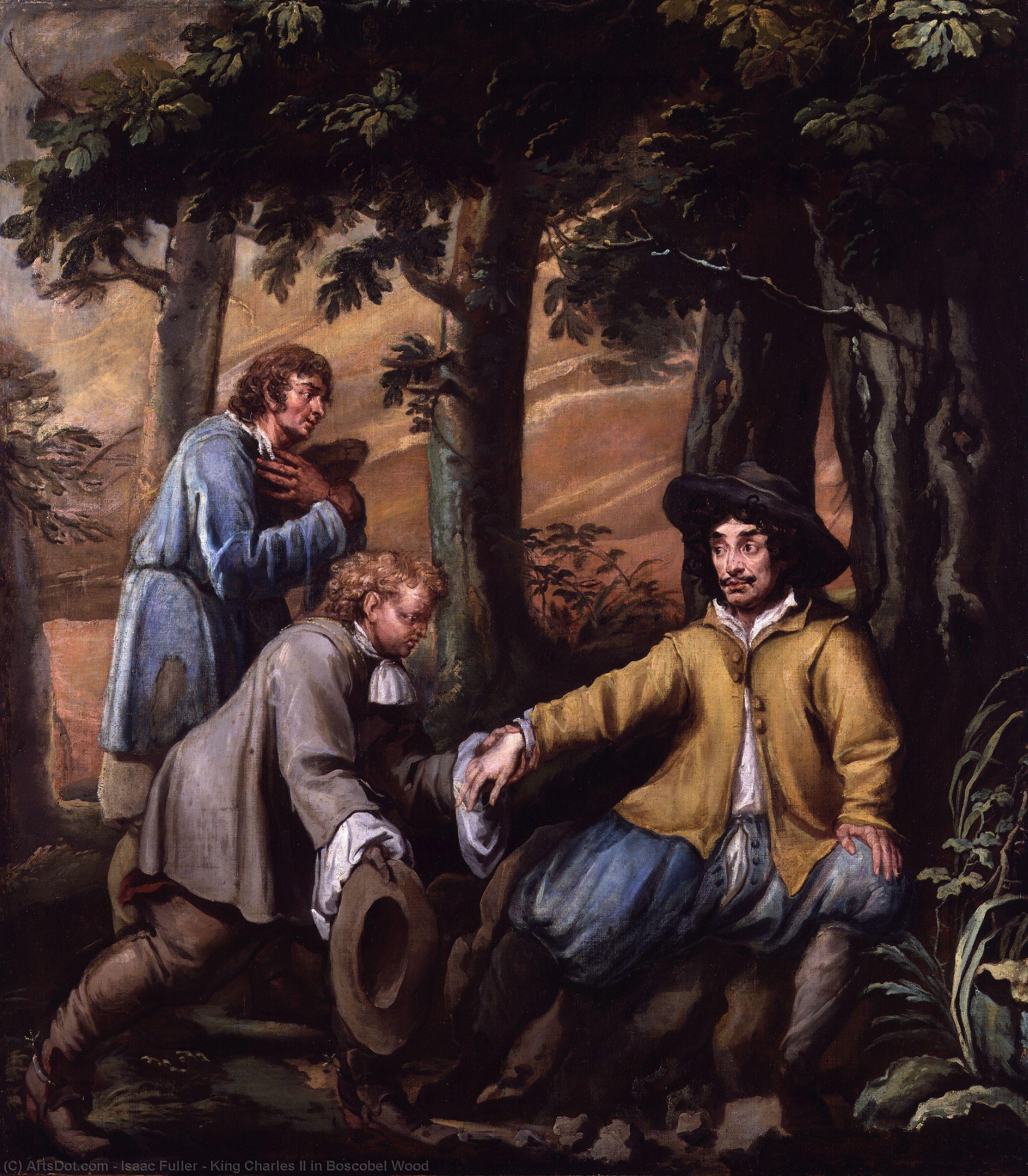 Wikioo.org - The Encyclopedia of Fine Arts - Painting, Artwork by Isaac Fuller - King Charles II in Boscobel Wood