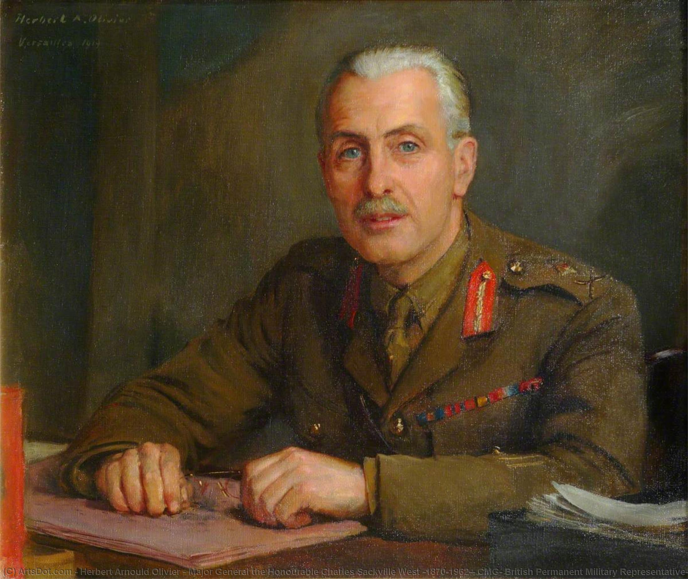 Wikioo.org - The Encyclopedia of Fine Arts - Painting, Artwork by Herbert Arnould Olivier - Major General the Honourable Charles Sackville West (1870–1962), CMG, British Permanent Military Representative, Supreme War Council, Versailles