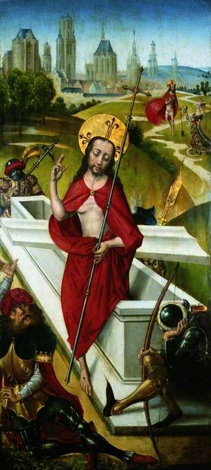 WikiOO.org - Enciclopedia of Fine Arts - Pictura, lucrări de artă Master Of The View Of Saint Gudule - The Resurrection (recto)