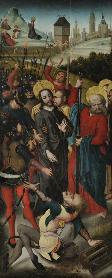 Wikioo.org - The Encyclopedia of Fine Arts - Painting, Artwork by Master Of The View Of Saint Gudule - Betrayal of Christ, with the Agony in the Garden