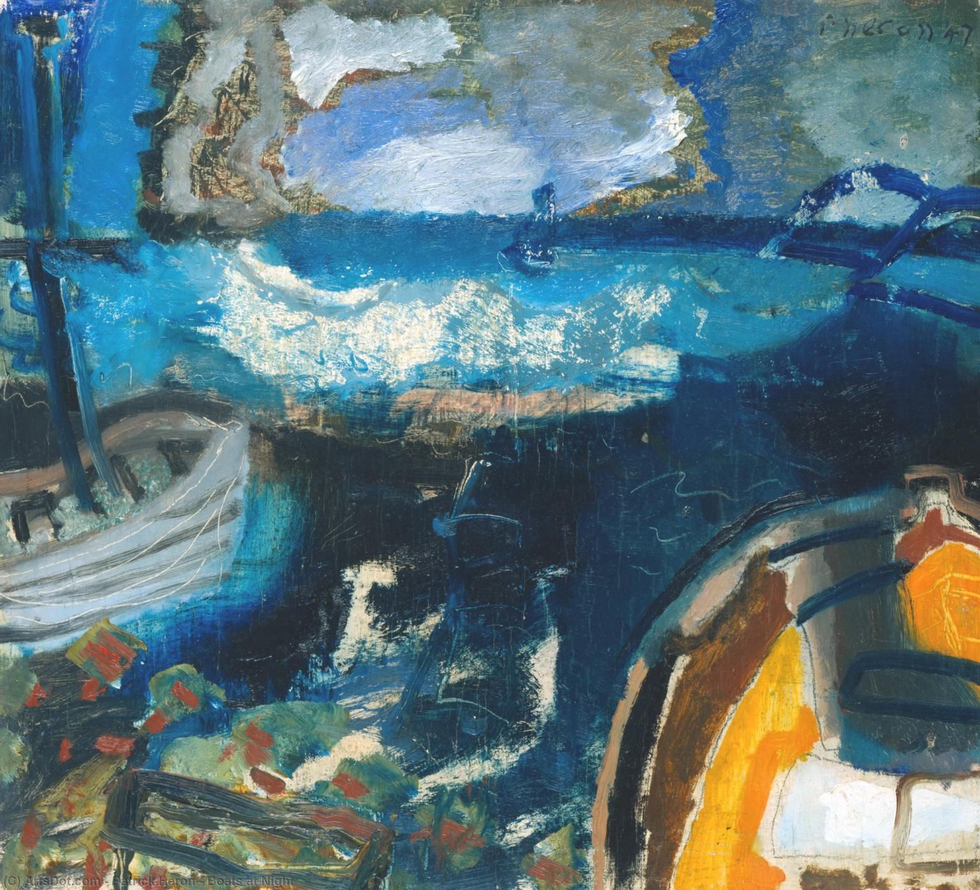 Wikioo.org - The Encyclopedia of Fine Arts - Painting, Artwork by Patrick Heron - Boats at Night