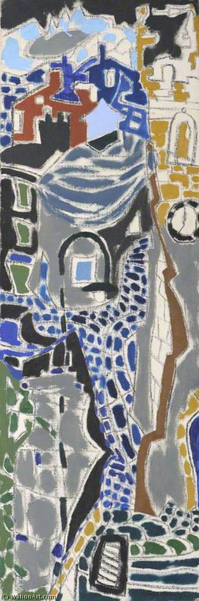 Wikioo.org - The Encyclopedia of Fine Arts - Painting, Artwork by Patrick Heron - Market Place (Half Church Tower) St Ives 1950
