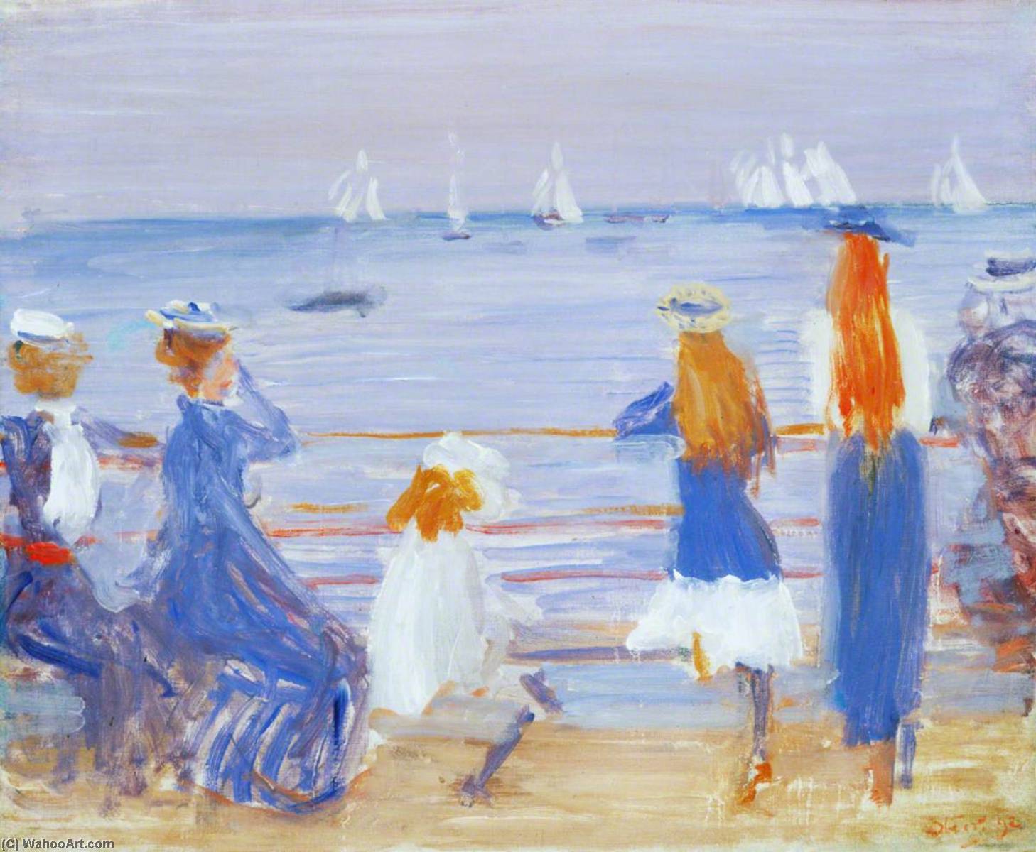 Wikioo.org - The Encyclopedia of Fine Arts - Painting, Artwork by Philip Wilson Steer - Watching Cowes Regatta