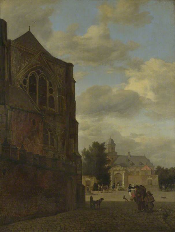 WikiOO.org - 백과 사전 - 회화, 삽화 Jan Van Der Heyden - An Imaginary View of Nijenrode Castle and the Sacristy of Utrecht Cathedral