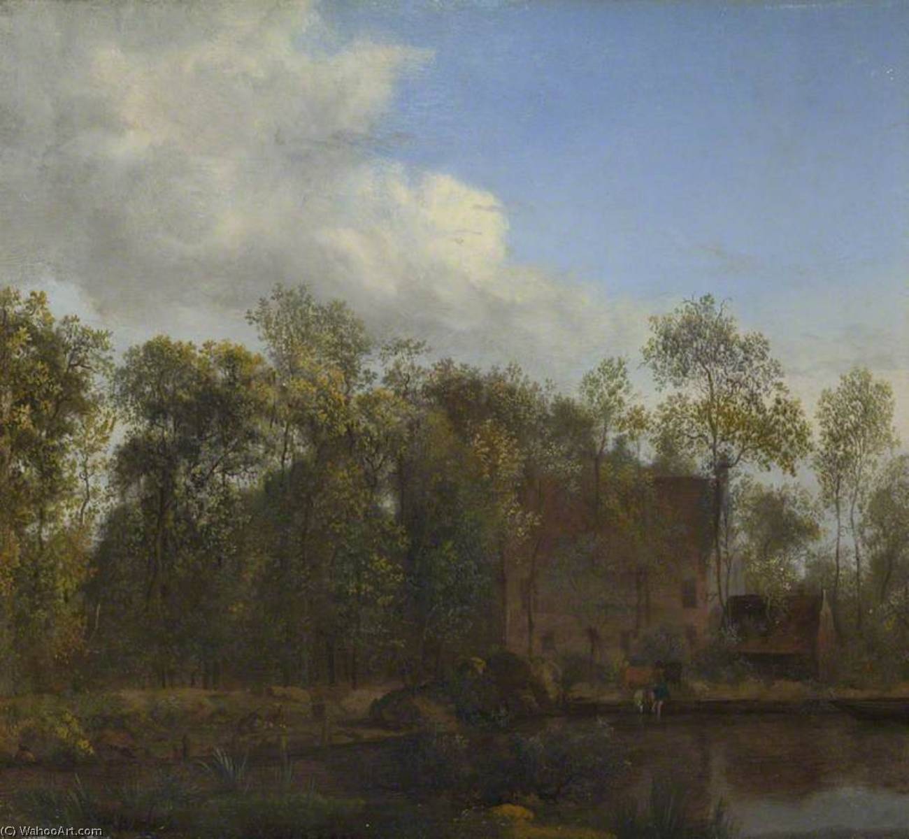 Wikioo.org - The Encyclopedia of Fine Arts - Painting, Artwork by Jan Van Der Heyden - A Farm among Trees