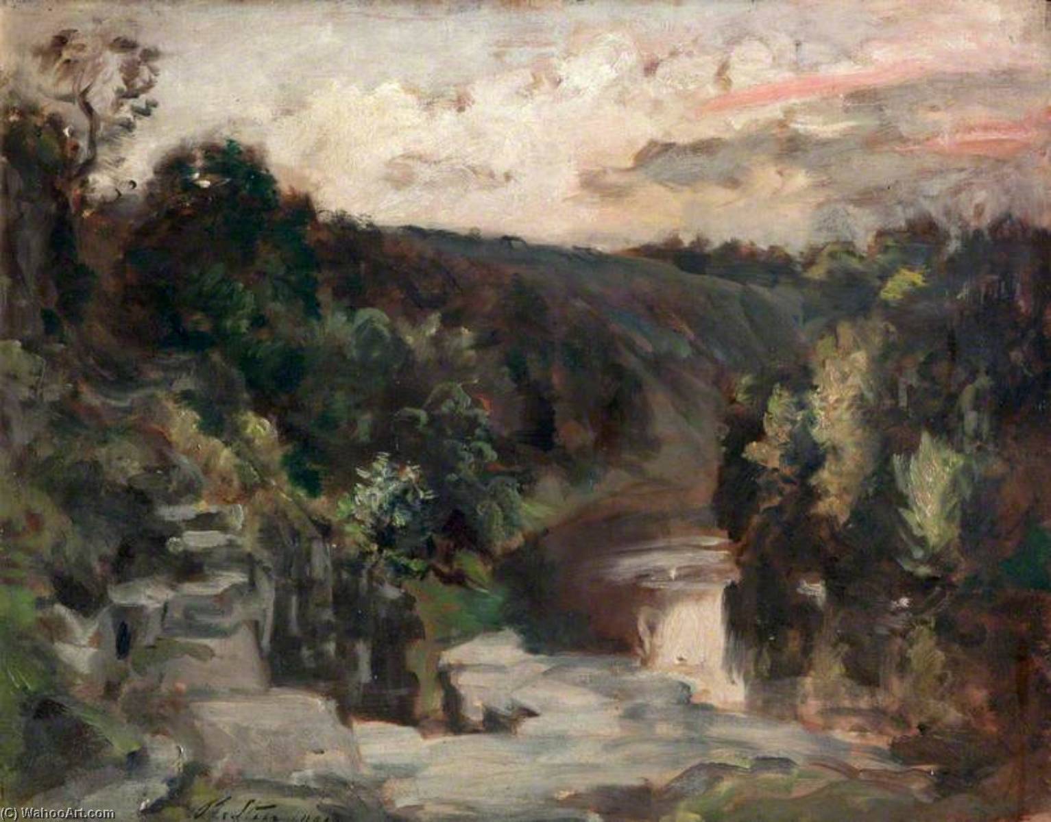 Wikioo.org - The Encyclopedia of Fine Arts - Painting, Artwork by Philip Wilson Steer - The Teme at Ludlow
