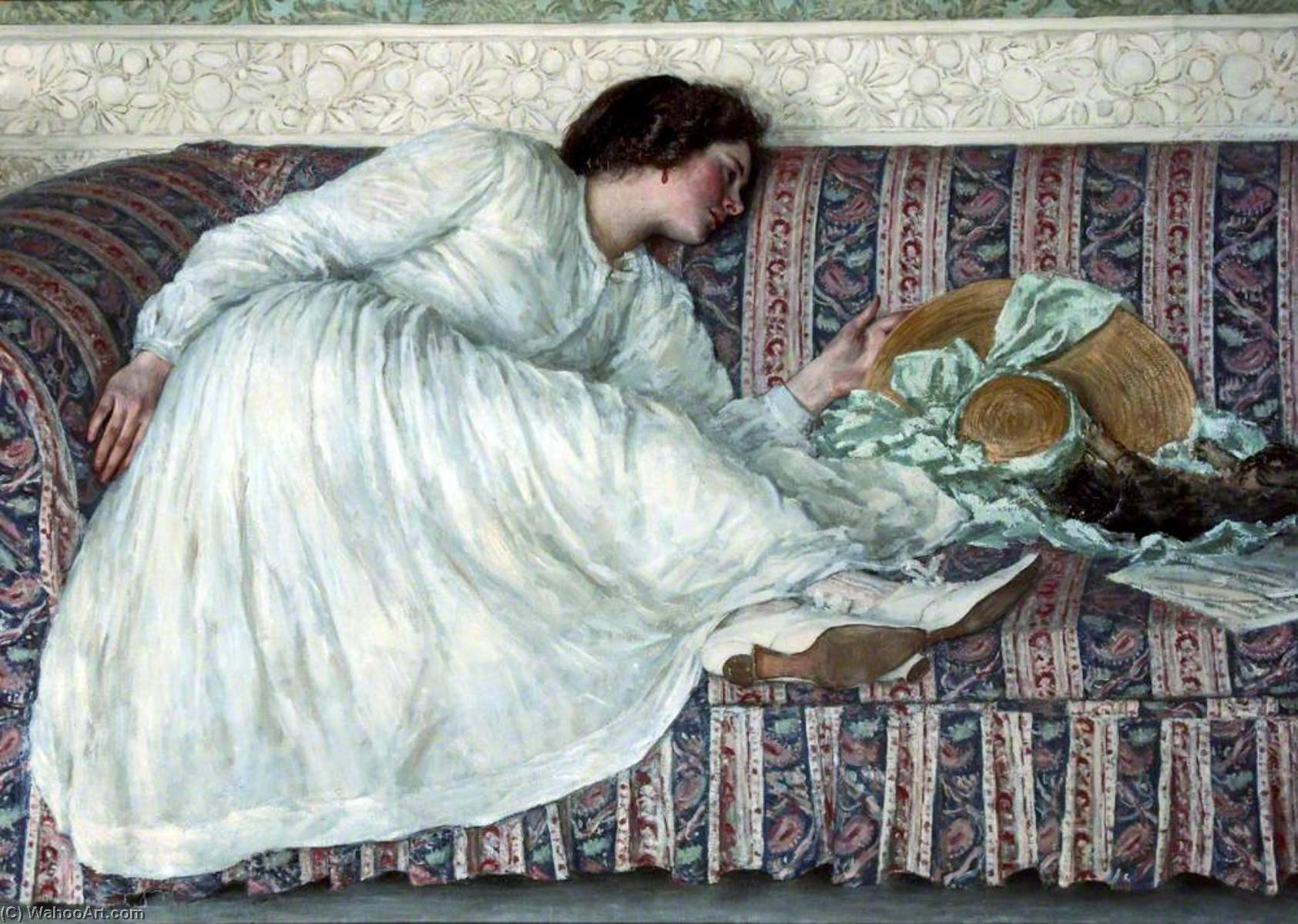 Wikioo.org - The Encyclopedia of Fine Arts - Painting, Artwork by Philip Wilson Steer - The Muslin Dress