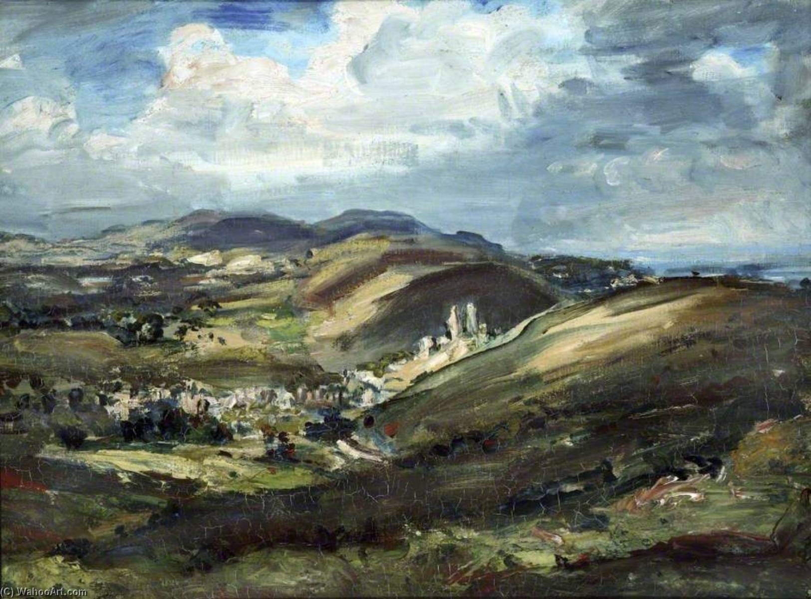 Wikioo.org - The Encyclopedia of Fine Arts - Painting, Artwork by Philip Wilson Steer - Corfe Castle and the Isle of Purbeck