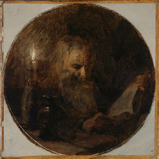 Wikioo.org - The Encyclopedia of Fine Arts - Painting, Artwork by Adolphe Félix Cals - La Lecture à la chandelle