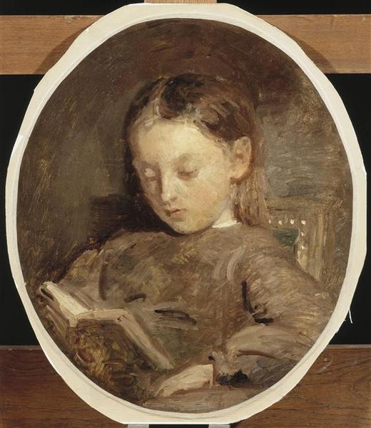 WikiOO.org - Encyclopedia of Fine Arts - Maleri, Artwork Adolphe Félix Cals - Portrait de Marie, fille de l'artiste