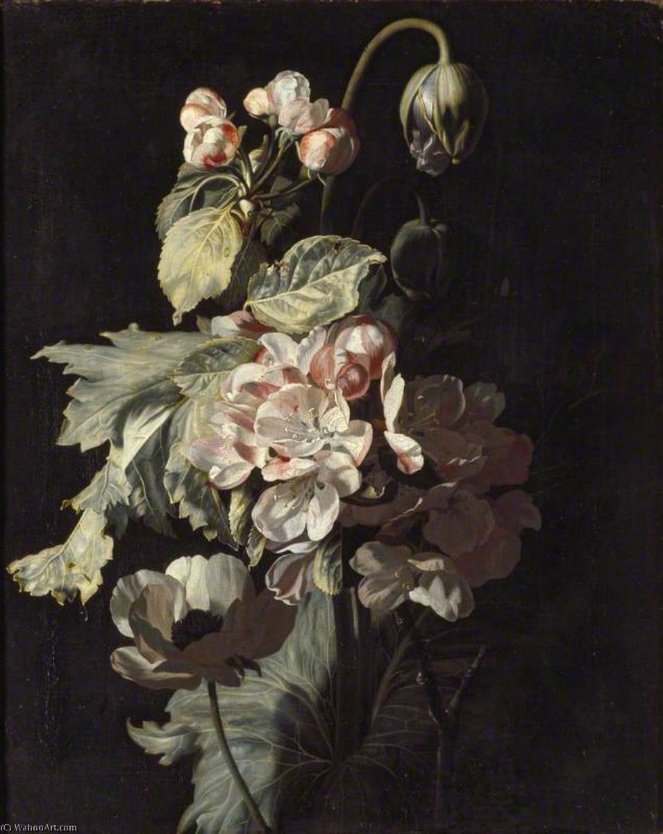 Wikioo.org - The Encyclopedia of Fine Arts - Painting, Artwork by Simon Pietersz Verelst - Still Life of Apple Blossom