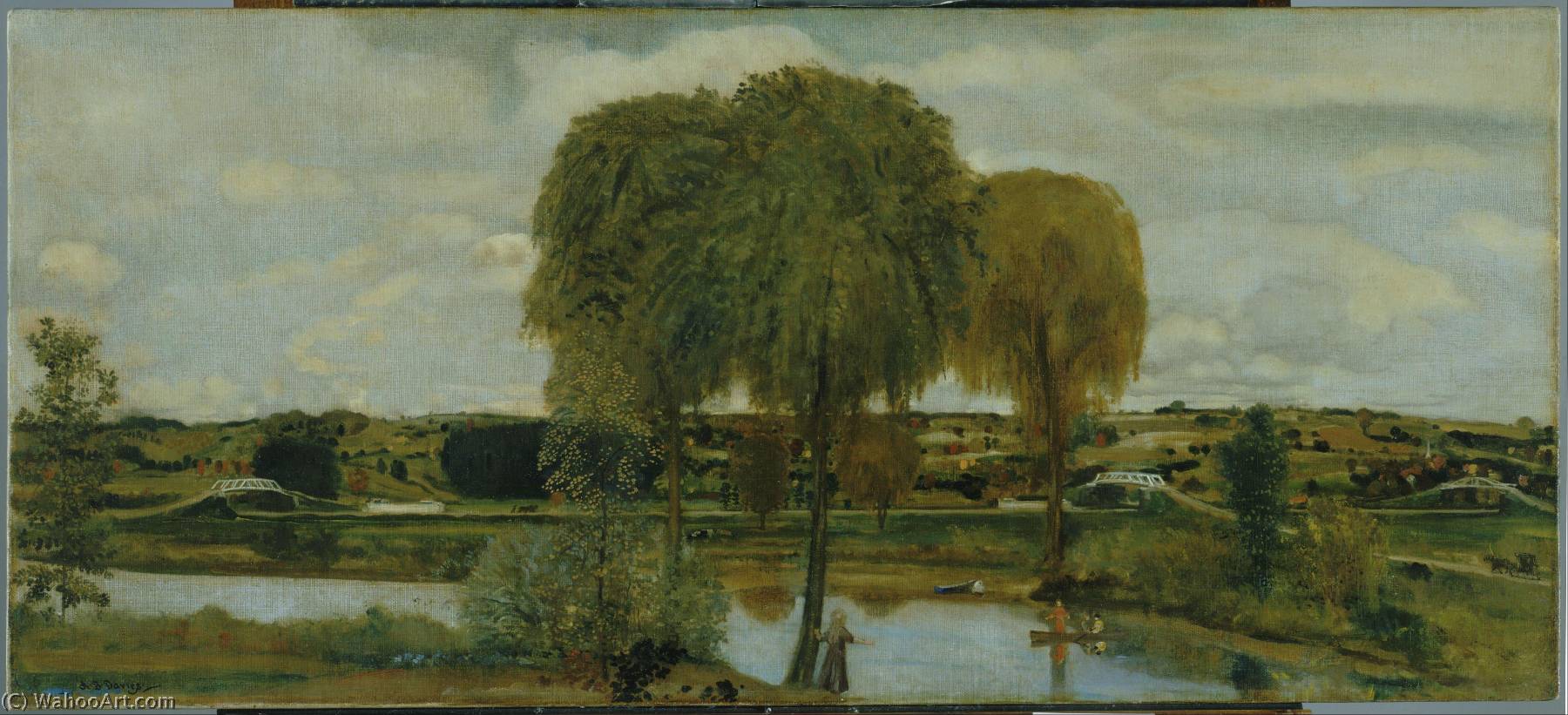 Wikioo.org - The Encyclopedia of Fine Arts - Painting, Artwork by Arthur Bowen Davies - Along the Erie Canal