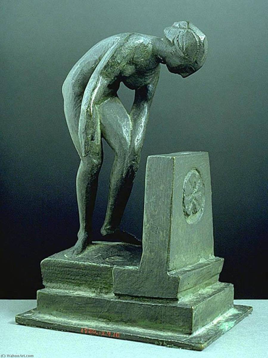 WikiOO.org - Encyclopedia of Fine Arts - Lukisan, Artwork Arthur Bowen Davies - Sculpture of a Bather