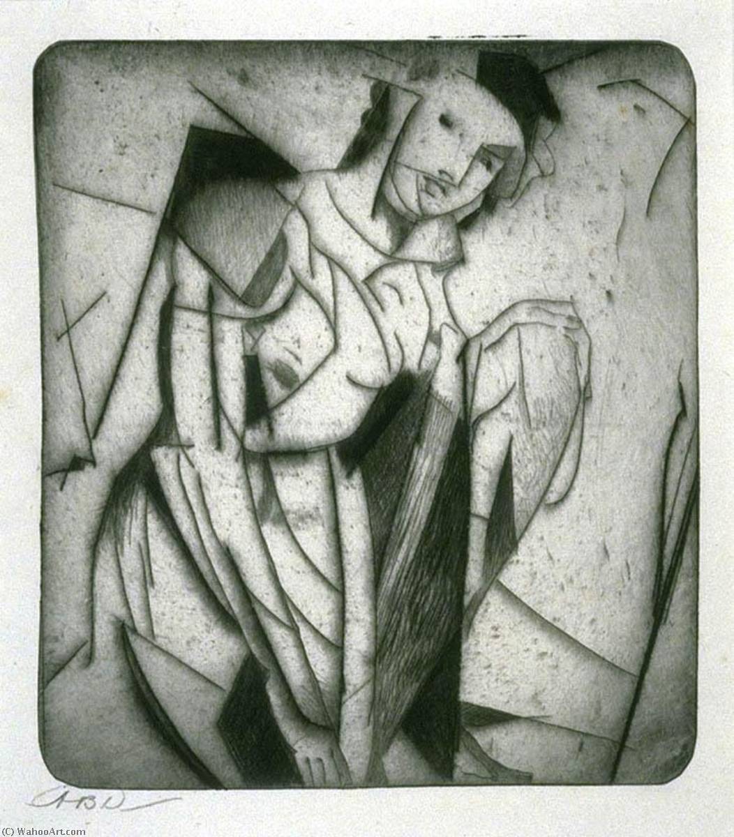 WikiOO.org - Güzel Sanatlar Ansiklopedisi - Resim, Resimler Arthur Bowen Davies - Figure in Glass