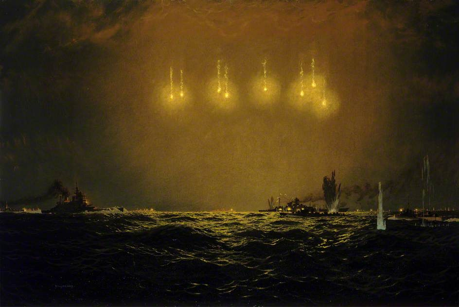 Wikioo.org - The Encyclopedia of Fine Arts - Painting, Artwork by Charles Pears - Sinking of the 'Scharnhorst', 26 December 1943