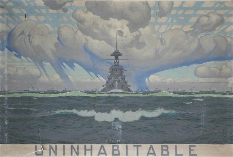 Wikioo.org - The Encyclopedia of Fine Arts - Painting, Artwork by Charles Pears - 'There is no uninhabitable unnavigable' (triptych, centre panel)