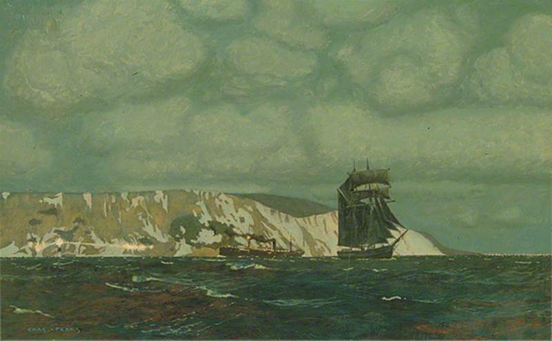Wikioo.org - The Encyclopedia of Fine Arts - Painting, Artwork by Charles Pears - Beachy Head, East Sussex, Moonlight