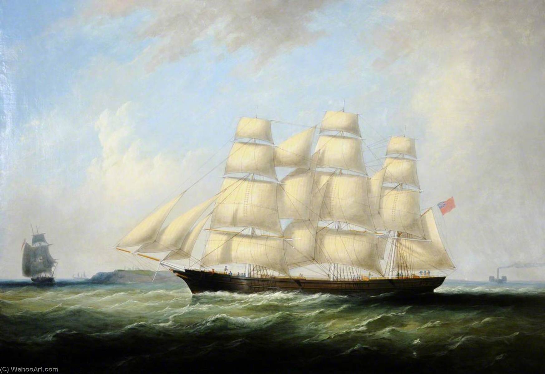 Wikioo.org - The Encyclopedia of Fine Arts - Painting, Artwork by Philip John Ouless - The 'Percy Douglas' of Liverpool off a Coast with Other Vessels